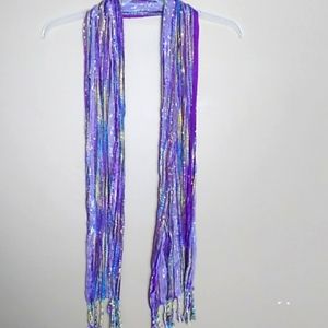 Purple Shimmery Gold Lightweight Wrap Scarf